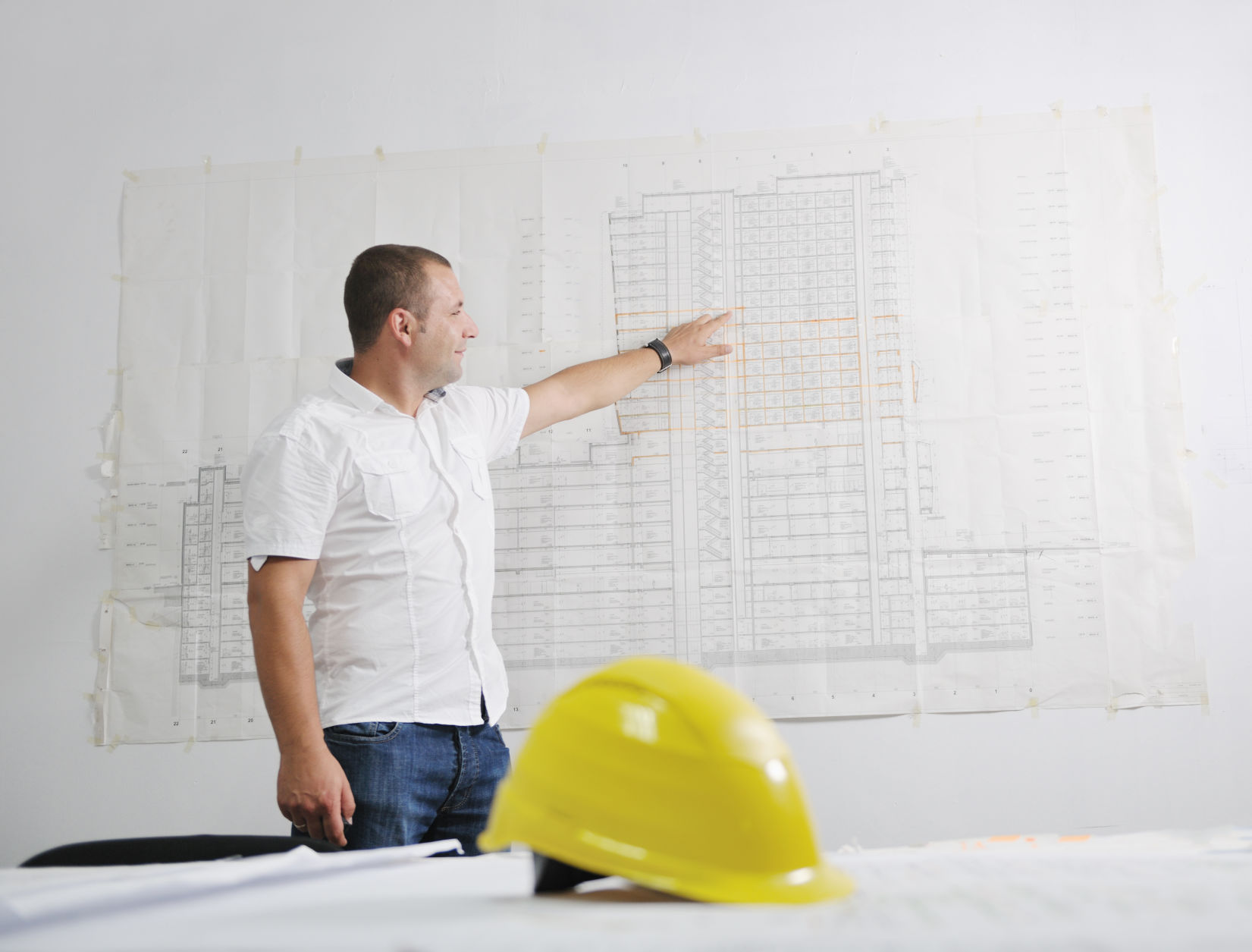 architect on construction site